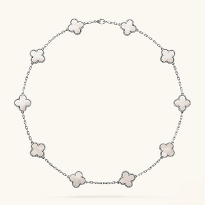 STELLA WHITE CLOVER NECKLACE SILVER