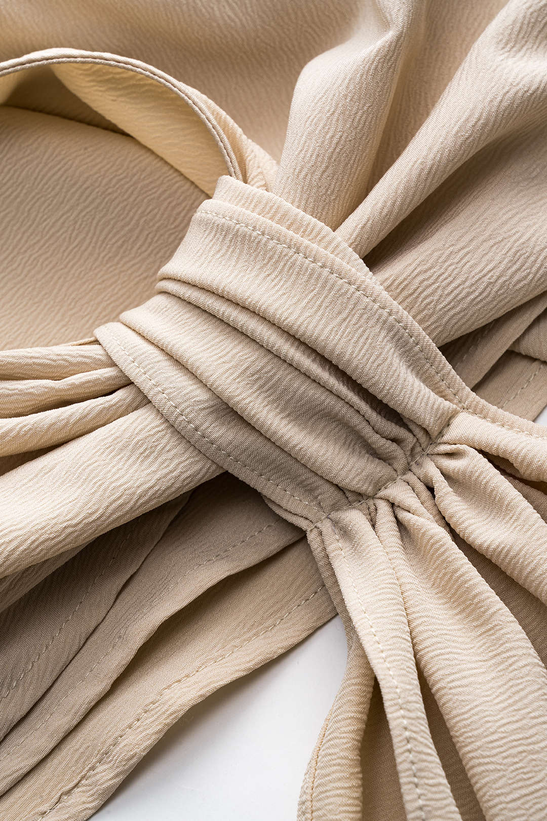 SOLENE | DRAPED TIE TOP BEIGE