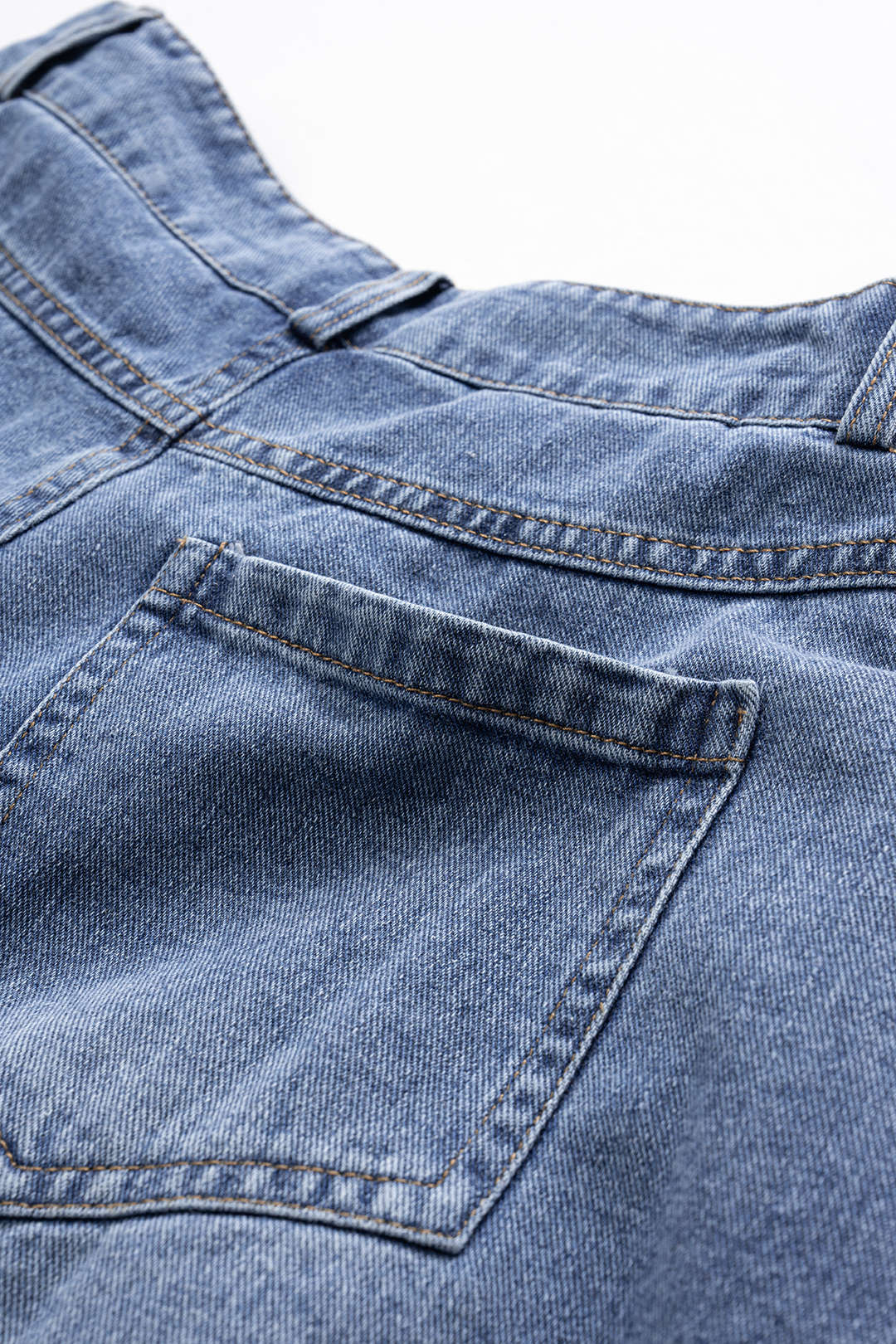 ÉLODIE | RUFFLED DENIM SHORTS BLUE