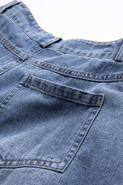 ÉLODIE | RUFFLED DENIM SHORTS BLUE