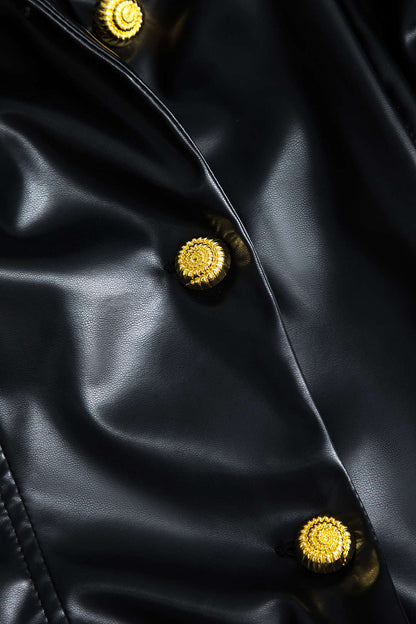 MAELYS | PEPLUM FAUX LEATHER JACKET