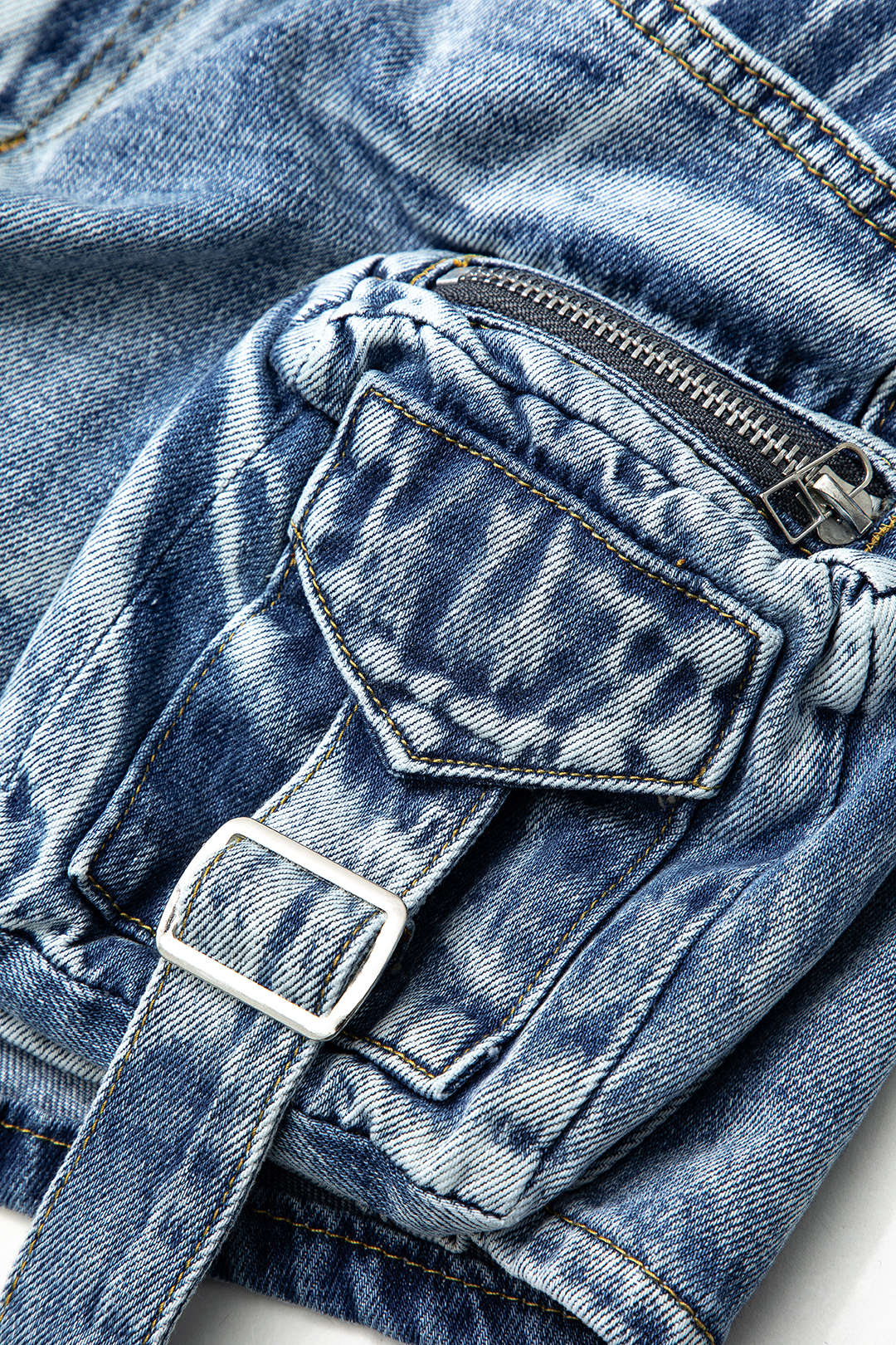 RAVEN | UTILITY DENIM MINI SKIRT ROYAL BLUE