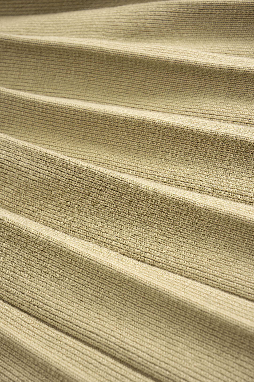 Knit Patchwork High Waist Skirt KHAKI