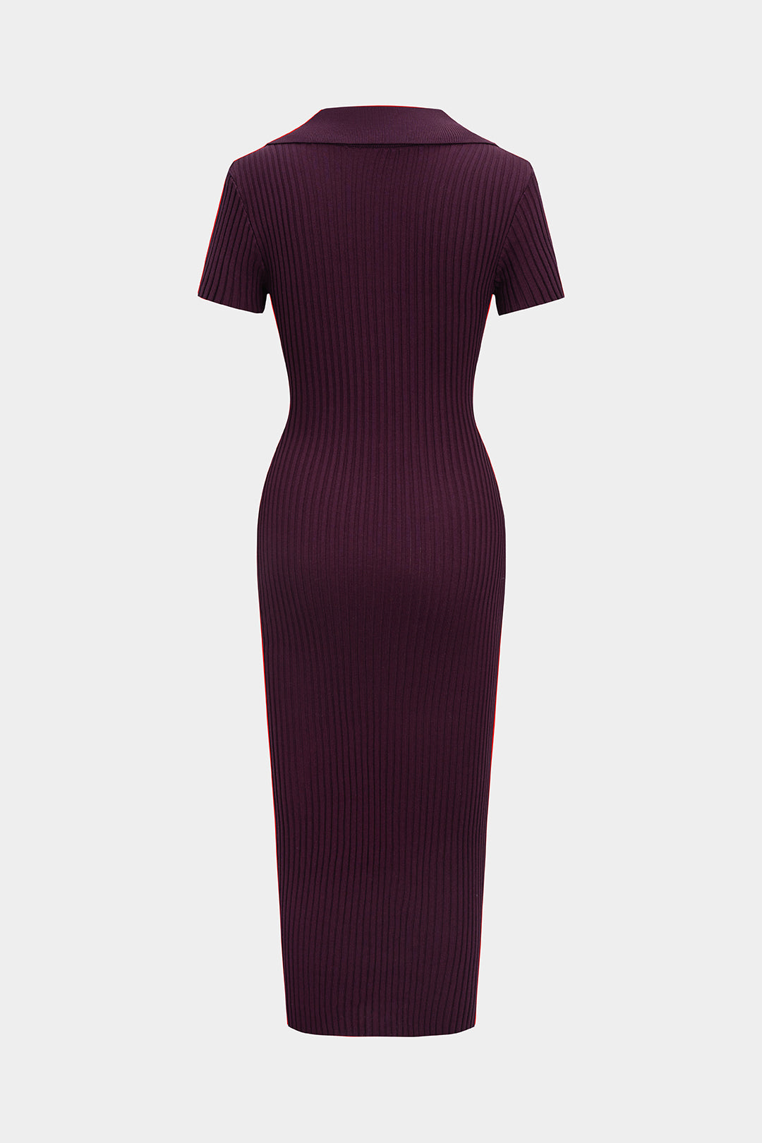 ISABELLA | RIBBED POLO MIDI DRESS BURGUNDY