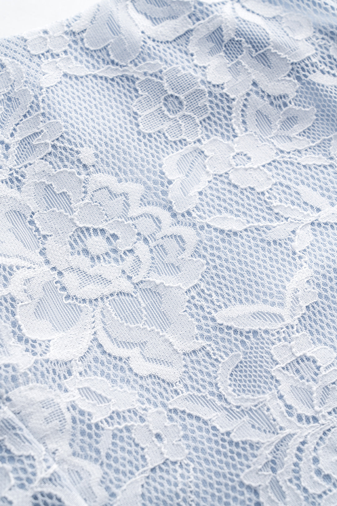 DANIELA | LACE & DENIM MINI DRESS LIGHT BLUE