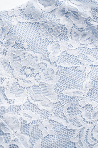 DANIELA | LACE & DENIM MINI DRESS LIGHT BLUE