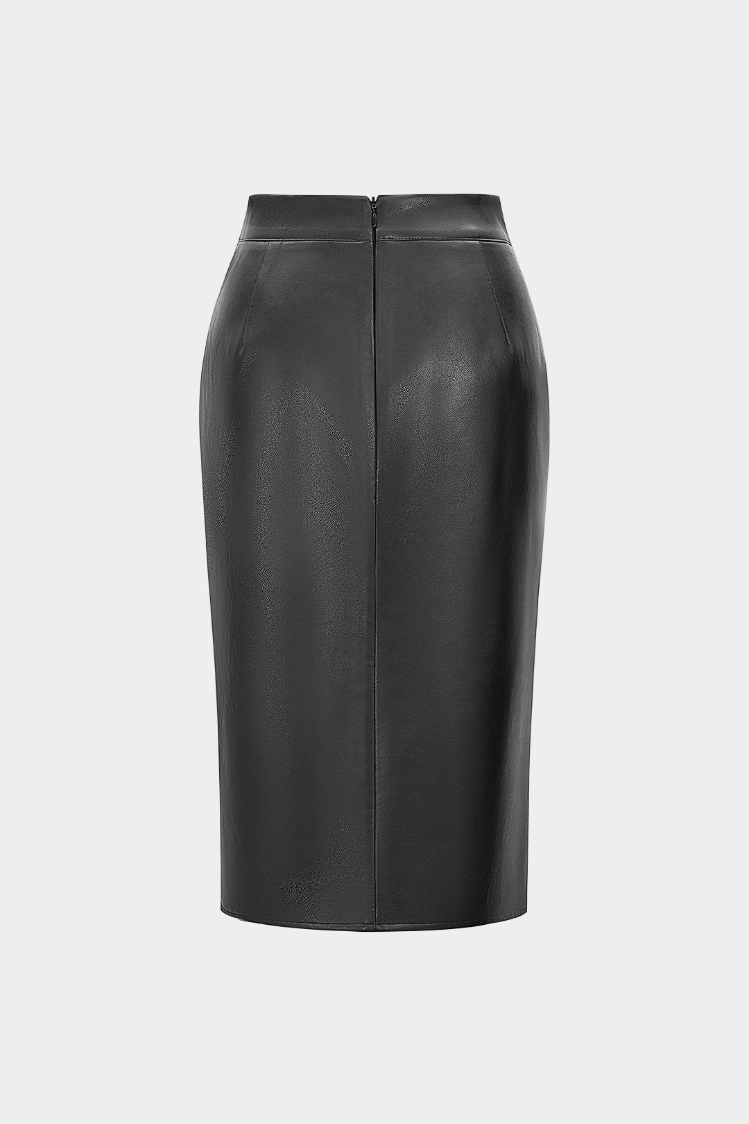 Faux Leather Ruched Skirt