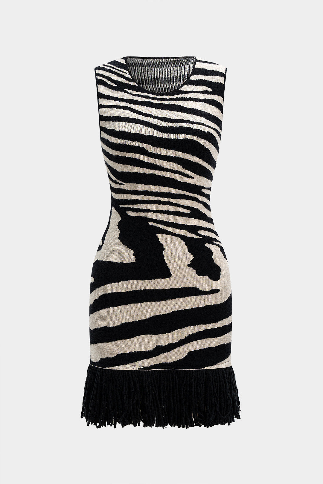 INES | ZEBRA FRINGE MINI DRESS ZEBRA