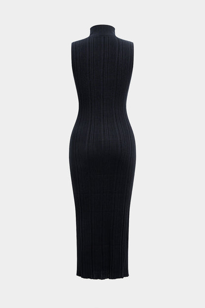 NOCTIS | RIBBED TURTLENECK MIDI DRESS