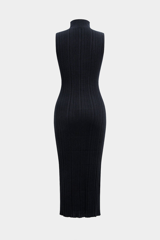 NOCTIS | RIBBED TURTLENECK MIDI DRESS