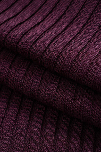 ISABELLA | RIBBED POLO MIDI DRESS BURGUNDY