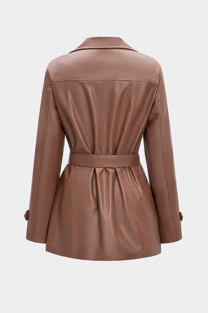 SIENA | BELTED FAUX LEATHER JACKET