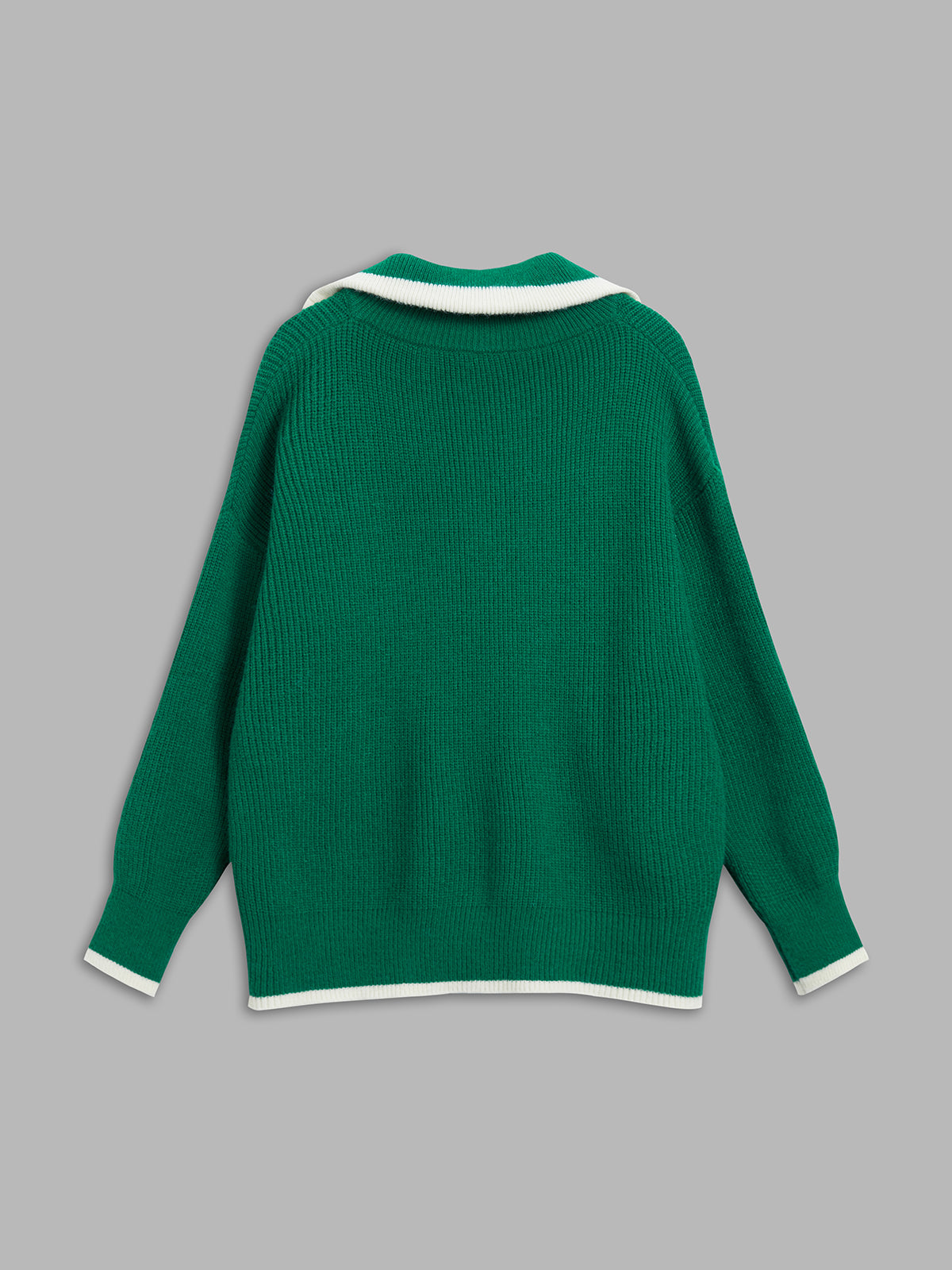 ALBA | CONTRAST ZIP CARDIGAN GREEN