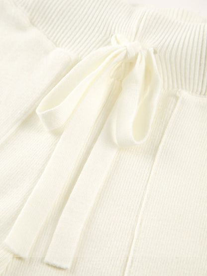 MILANO | KNIT DRAWSTRING PANTS WHITE