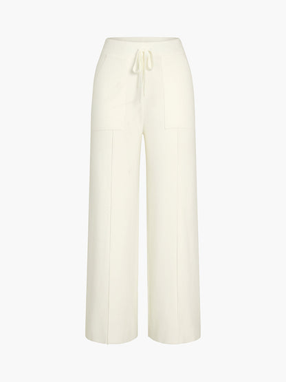 MILANO | KNIT DRAWSTRING PANTS WHITE