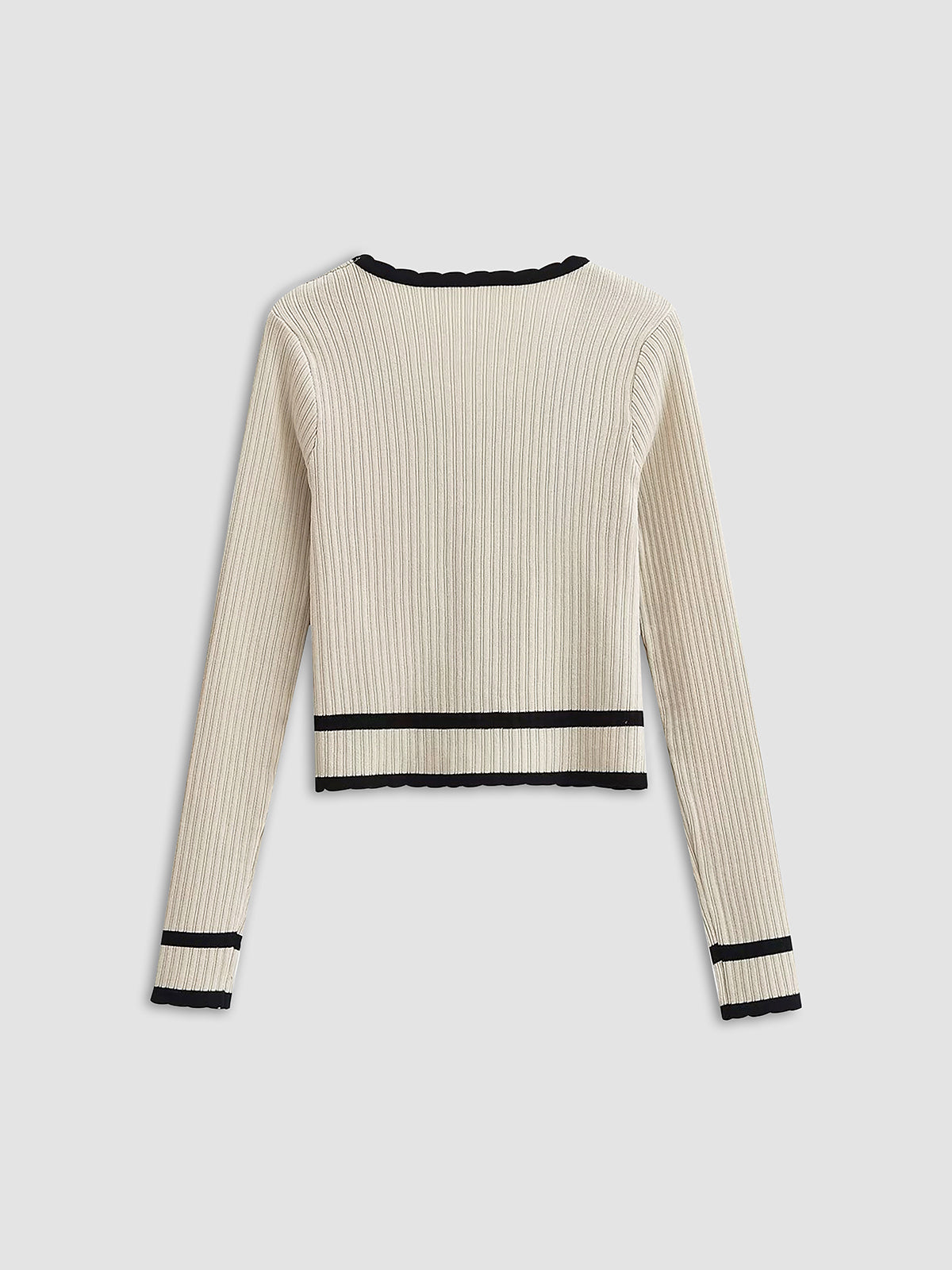 ÉLOISE | CONTRAST RIB CARDIGAN OFF-WHITE