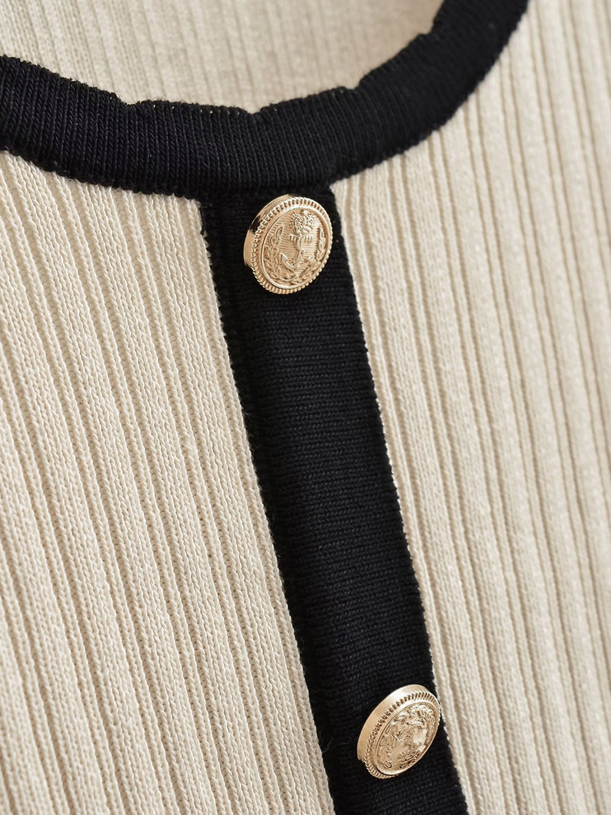 ÉLOISE | CONTRAST RIB CARDIGAN OFF-WHITE