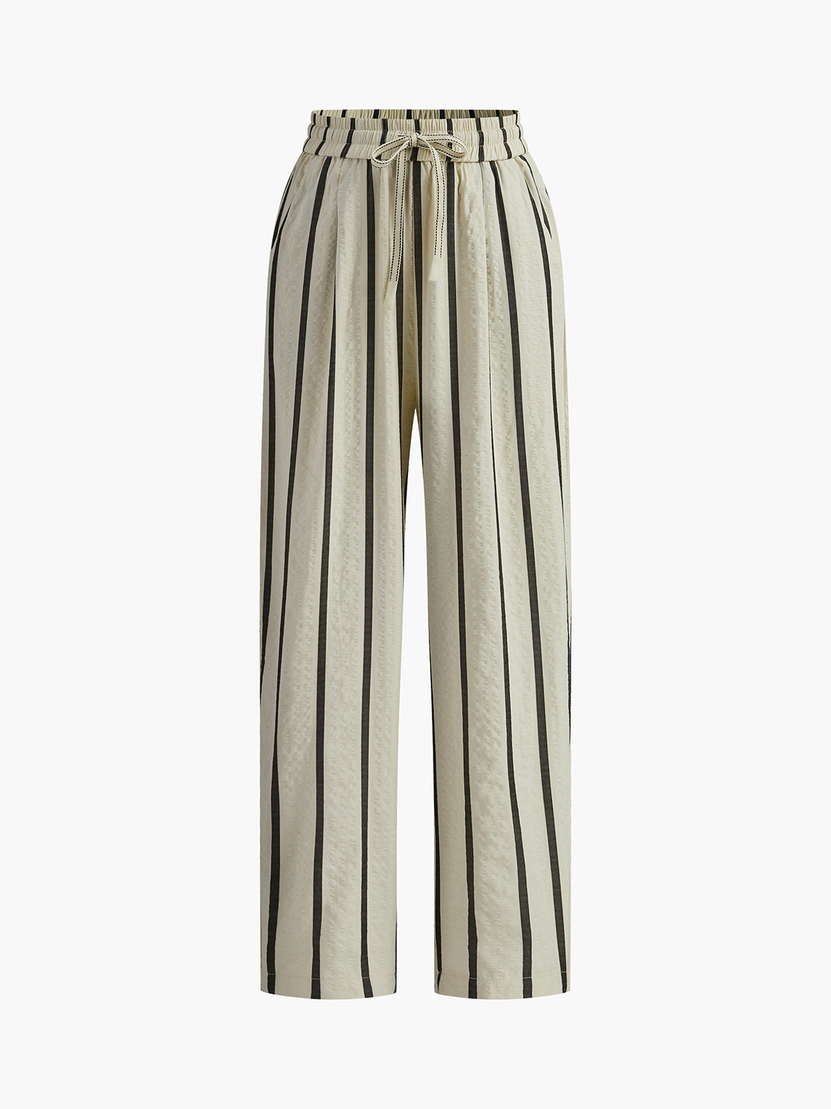 CAPRI | STRIPED DRAWSTRING PANTS BEIGE