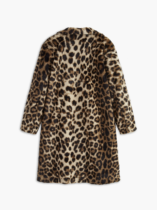 LEONORA | FAUX FUR LEOPARD COAT
