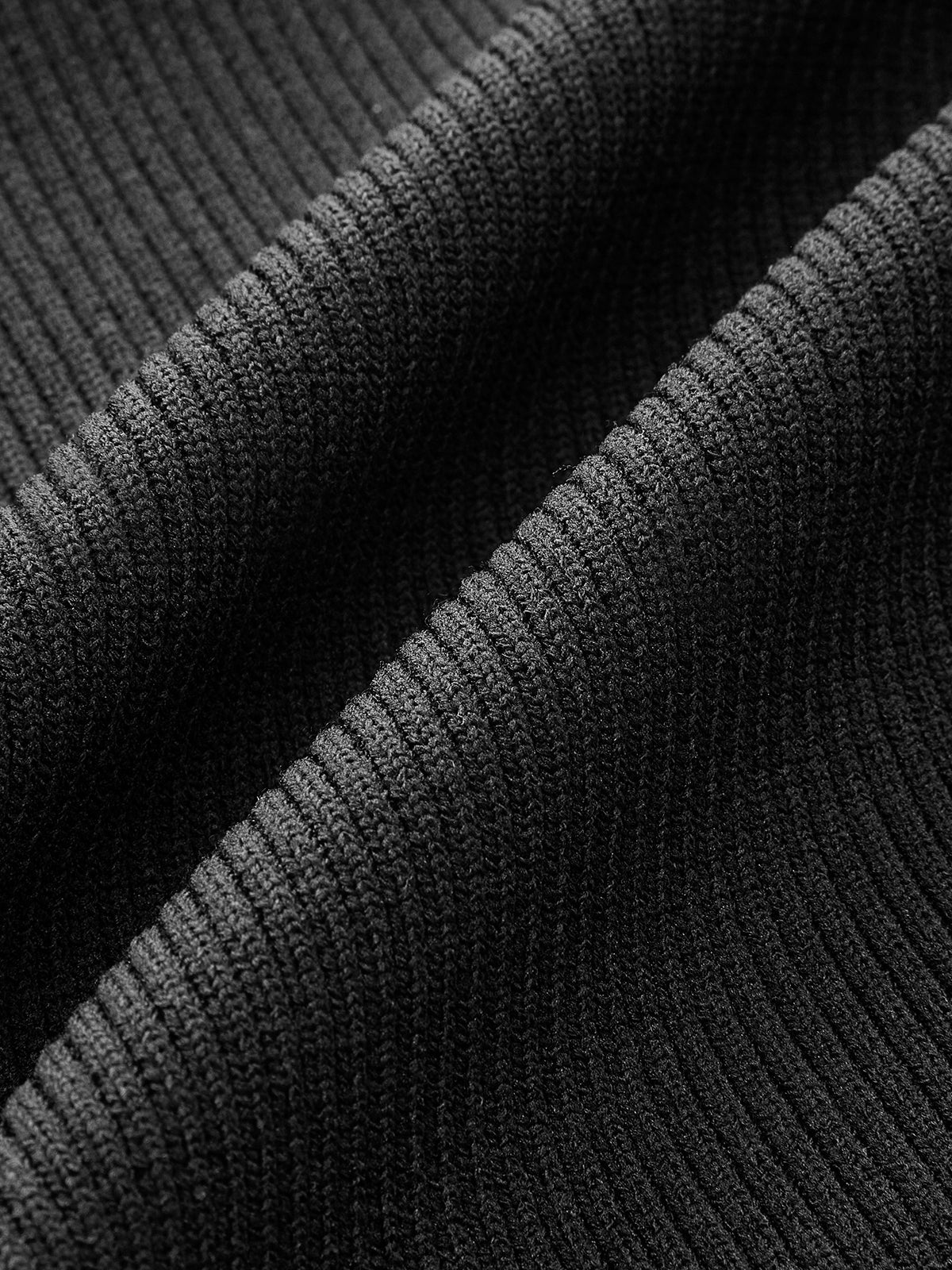 Denim Collar Ribbed Sleeveless Top Black