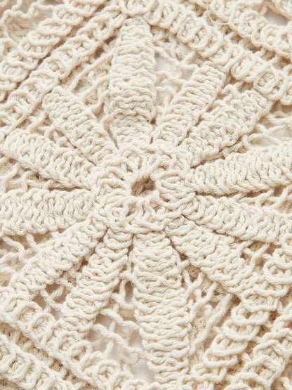 AMALFI | CROCHET WIDE LEG PANTS BEIGE