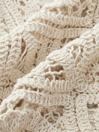 AMALFI | CROCHET WIDE LEG PANTS BEIGE