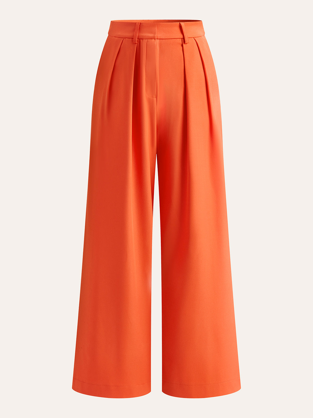 ROMA | PLEATED WIDE LEG PANTS Orange