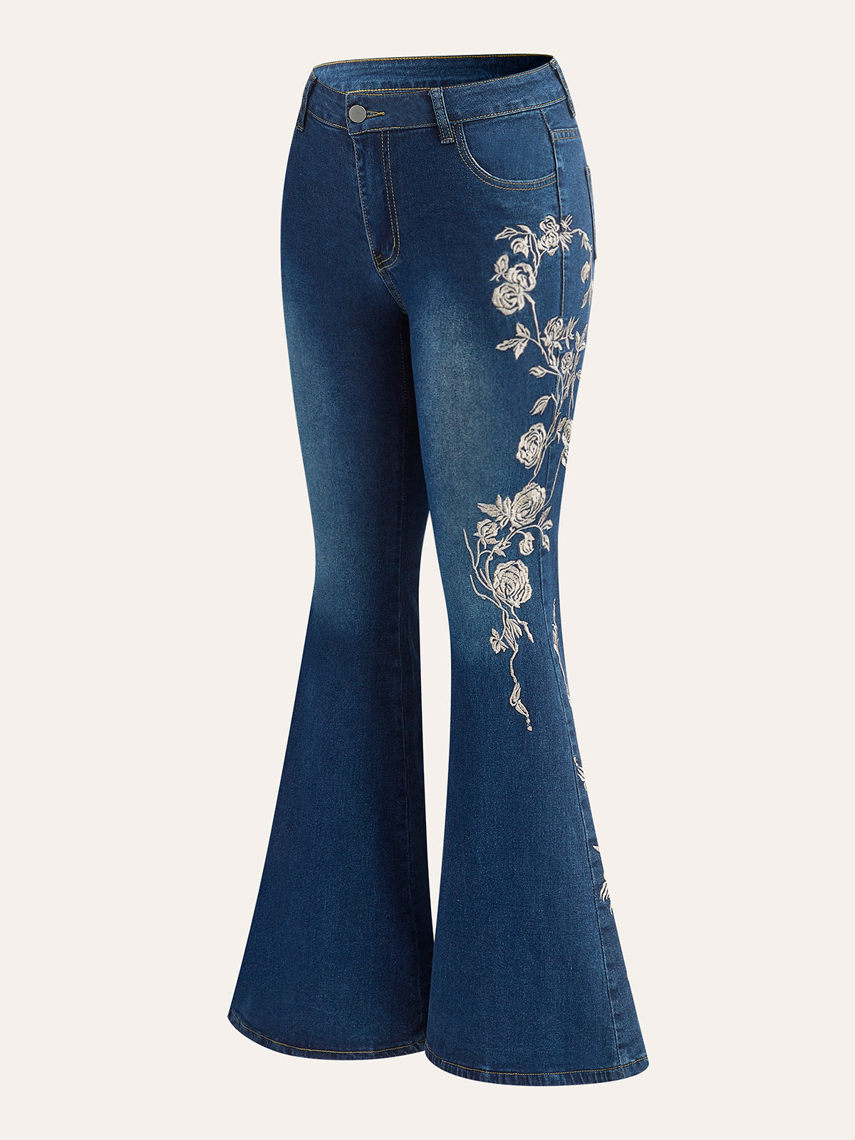 VERONA | FLORAL EMBROIDERED FLARED JEANS