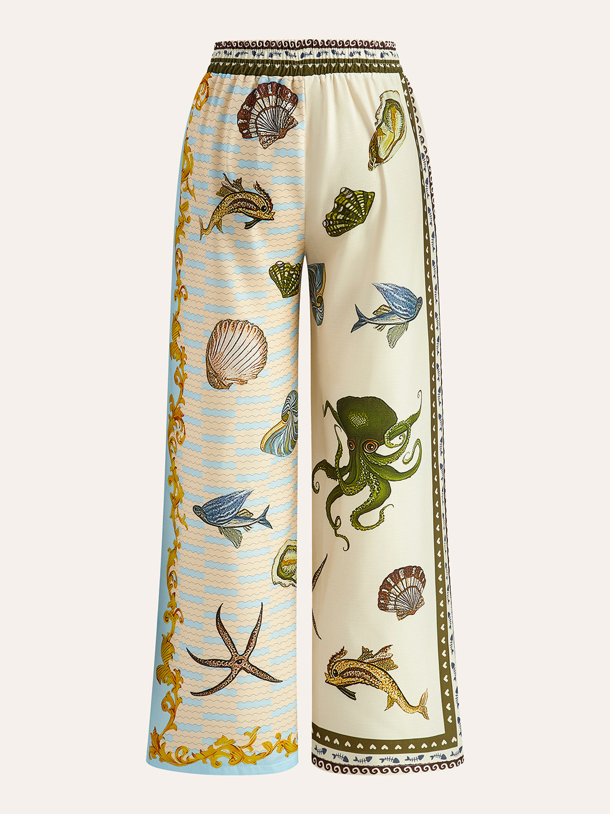 Printed Shirt With Drawstring Pants Set Multicolor