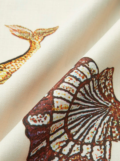 Printed Shirt With Drawstring Pants Set Multicolor