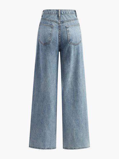 ROMA | ASYMMETRIC WAIST WIDE LEG JEANS