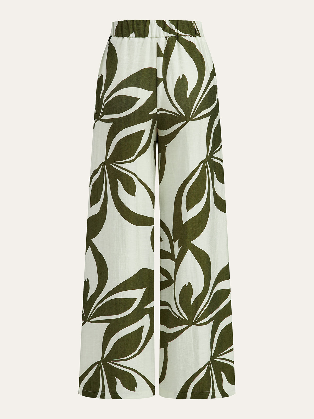 POSITANO | FLORAL WIDE LEG PANTS GREEN