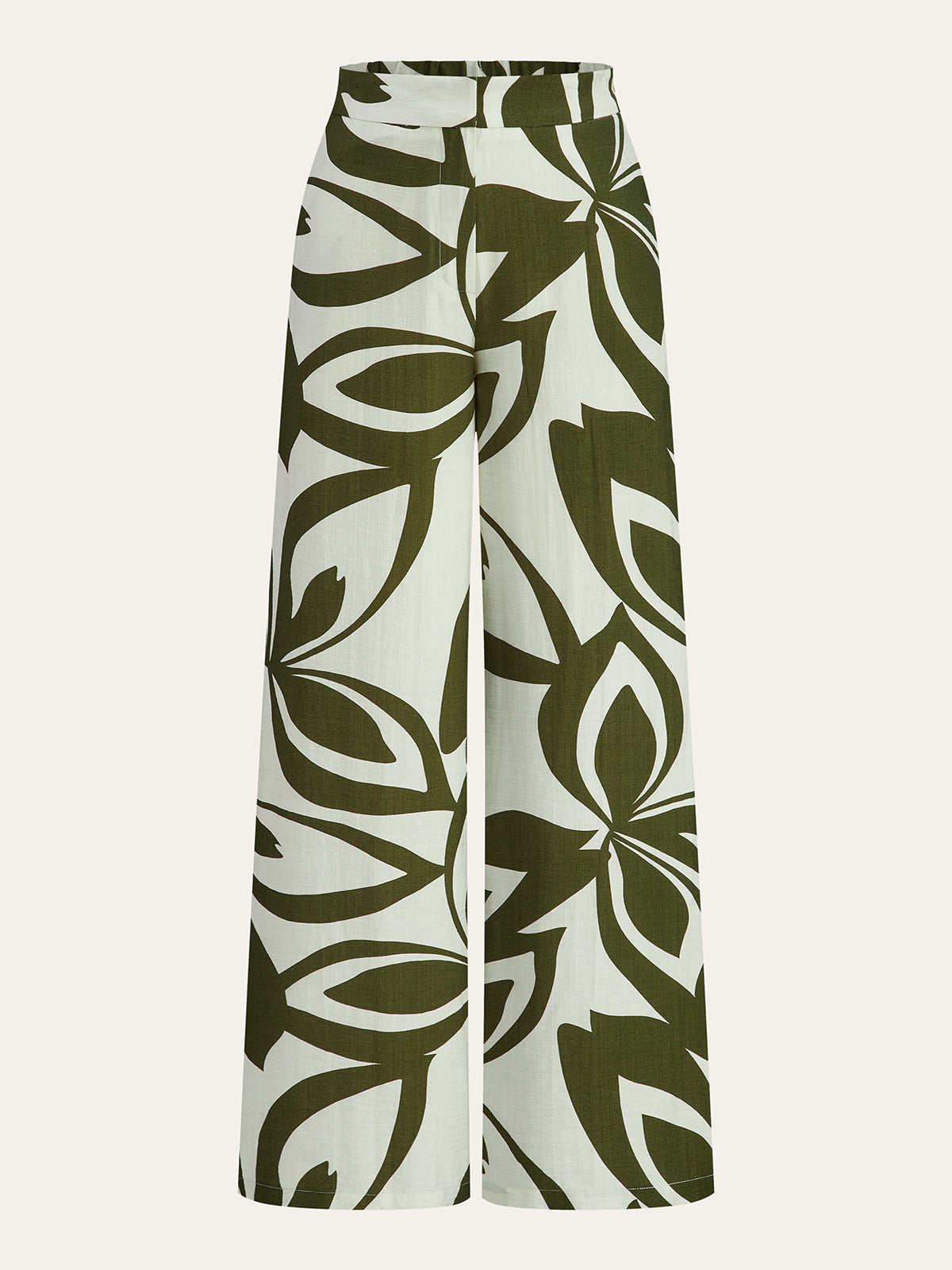 POSITANO | FLORAL WIDE LEG PANTS GREEN