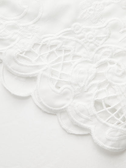 ELARA LACE HEM SHORTS WHITE