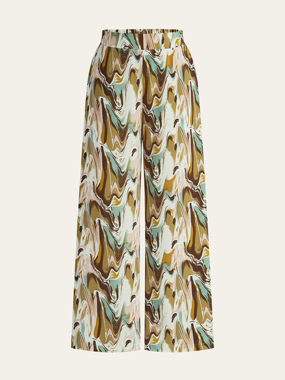 CAPRI | MARBLE PRINT WIDE LEG PANTS