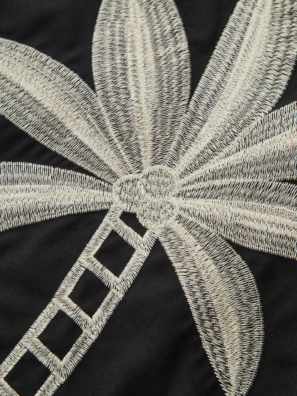 HAVANA | PALM EMBROIDERED PANTS GREEN