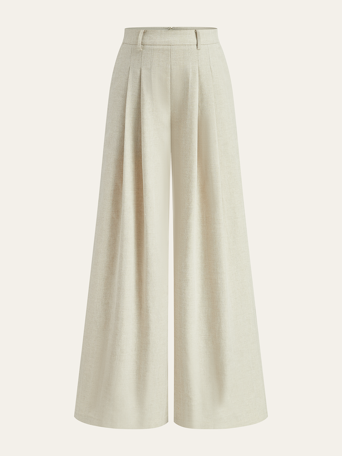 FIRENZE | PLEATED WIDE LEG PANTS BEIGE
