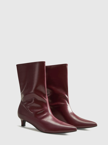 BORDEAUX LUSTRE MID BOOTS BURGUNDY