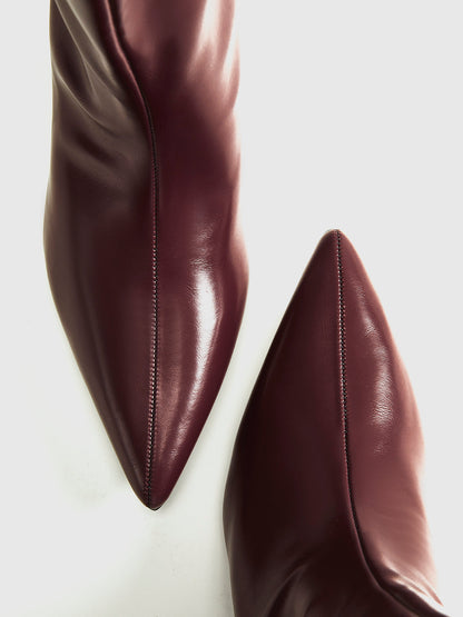 BORDEAUX LUSTRE MID BOOTS BURGUNDY