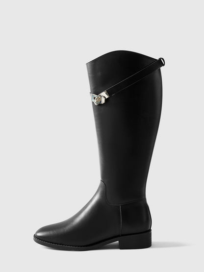 AURELIA | PADLOCK RIDING BOOTS BLACK