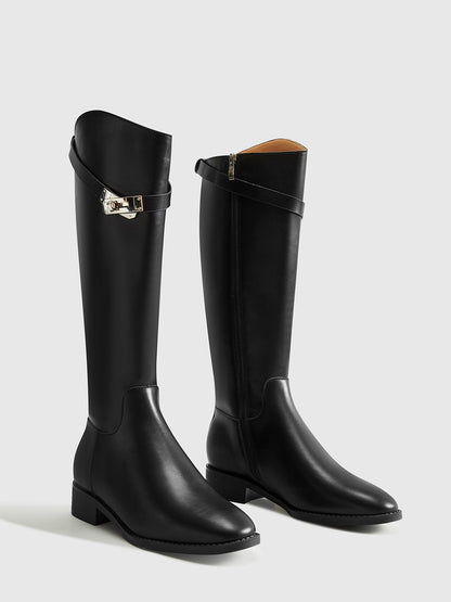 AURELIA | PADLOCK RIDING BOOTS BLACK