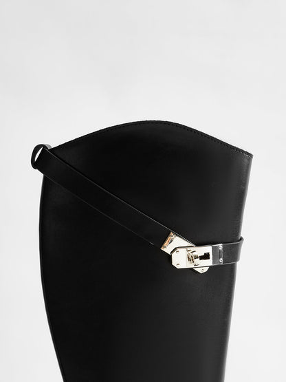 AURELIA | PADLOCK RIDING BOOTS BLACK