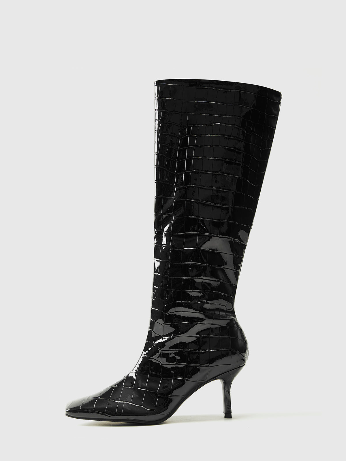 ECLISSE | CROC PATENT KNEE BOOTS