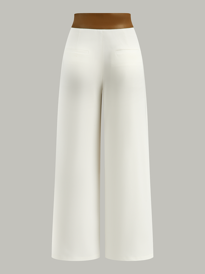 SIENA | CONTRAST WAIST PANTS WHITE