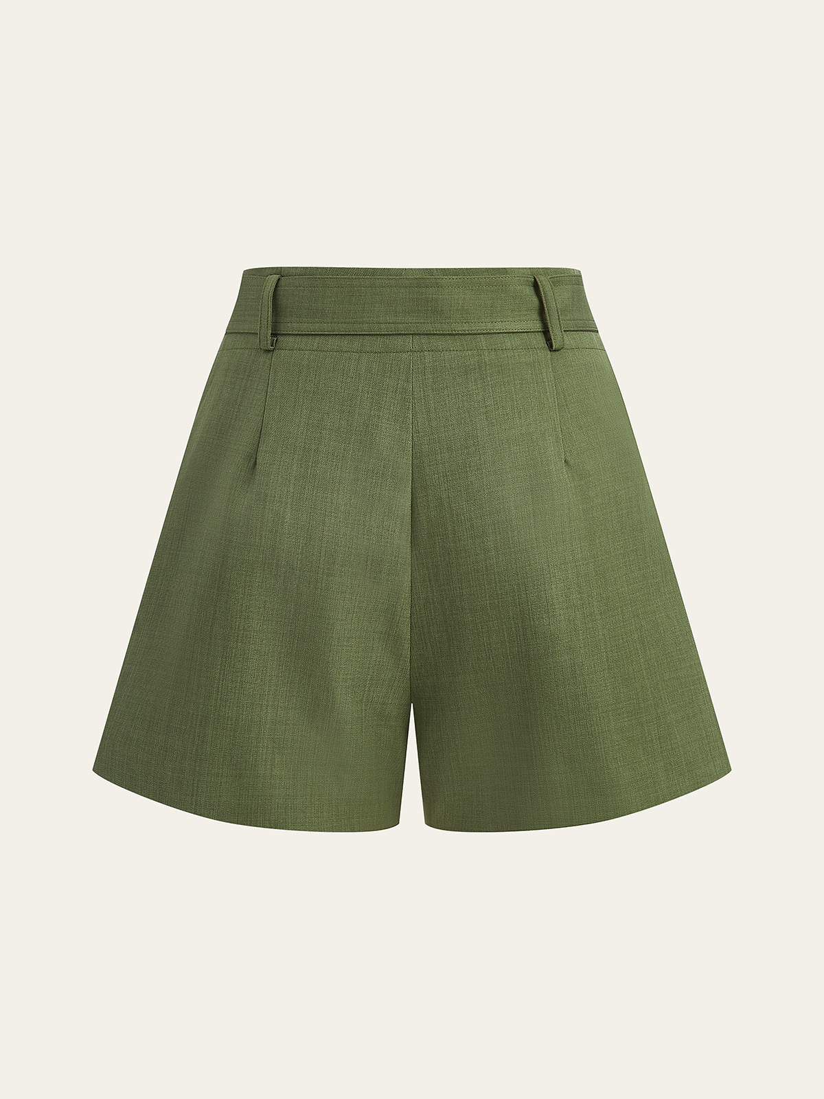 ISLA | BELTED TAILORED SHORTS GREEN