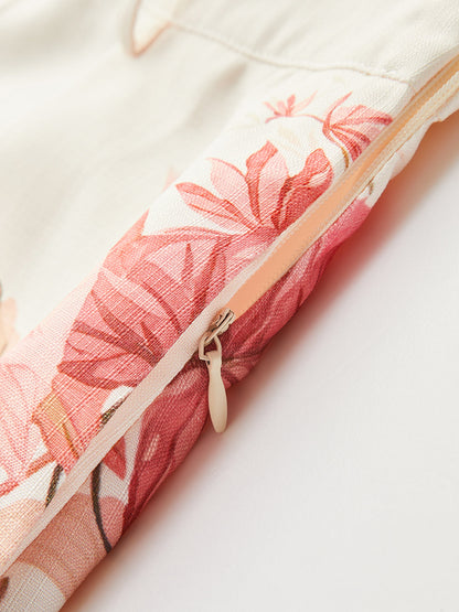 SOLANA | PRINTED TIE WAIST SHORTS LIGHT YELLOW