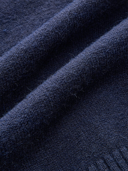 Denim Collar Buttoned Sweater Blue