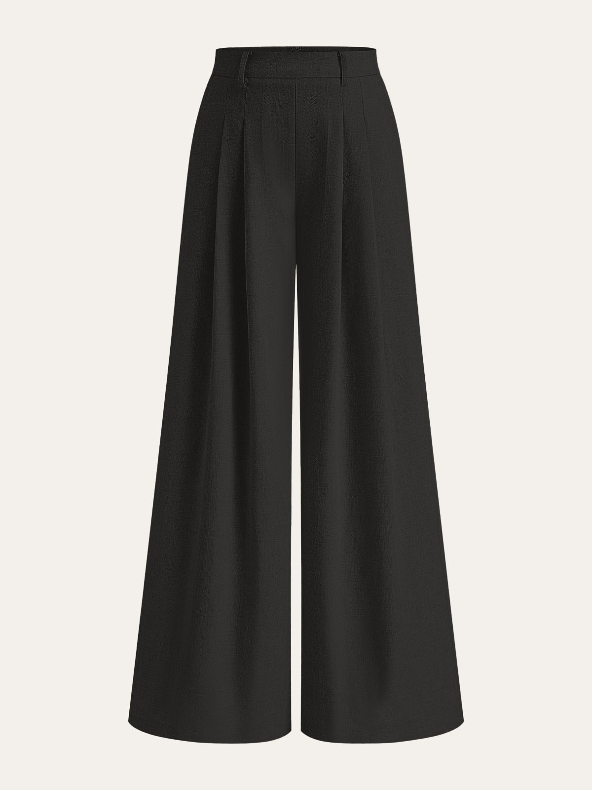 FIRENZE | PLEATED WIDE LEG PANTS BLACK