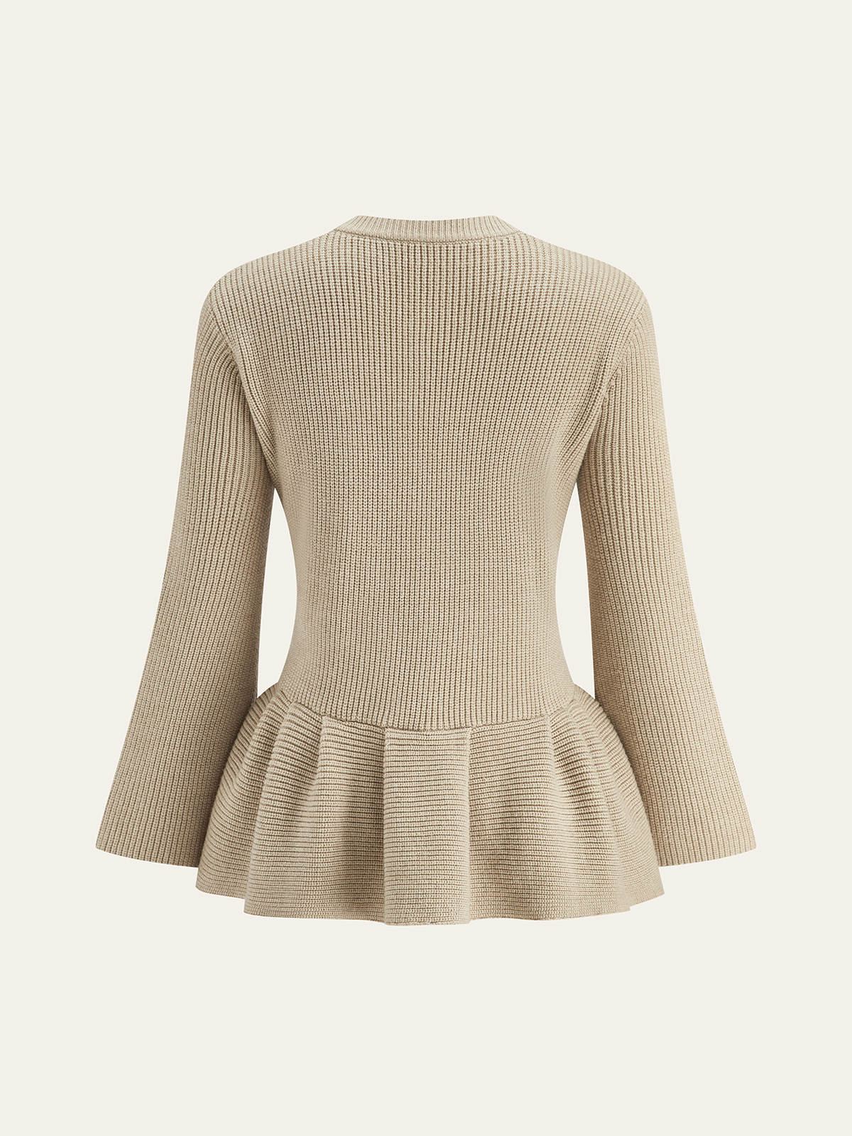 AVENA | PEPLUM KNIT CARDIGAN KHAKI