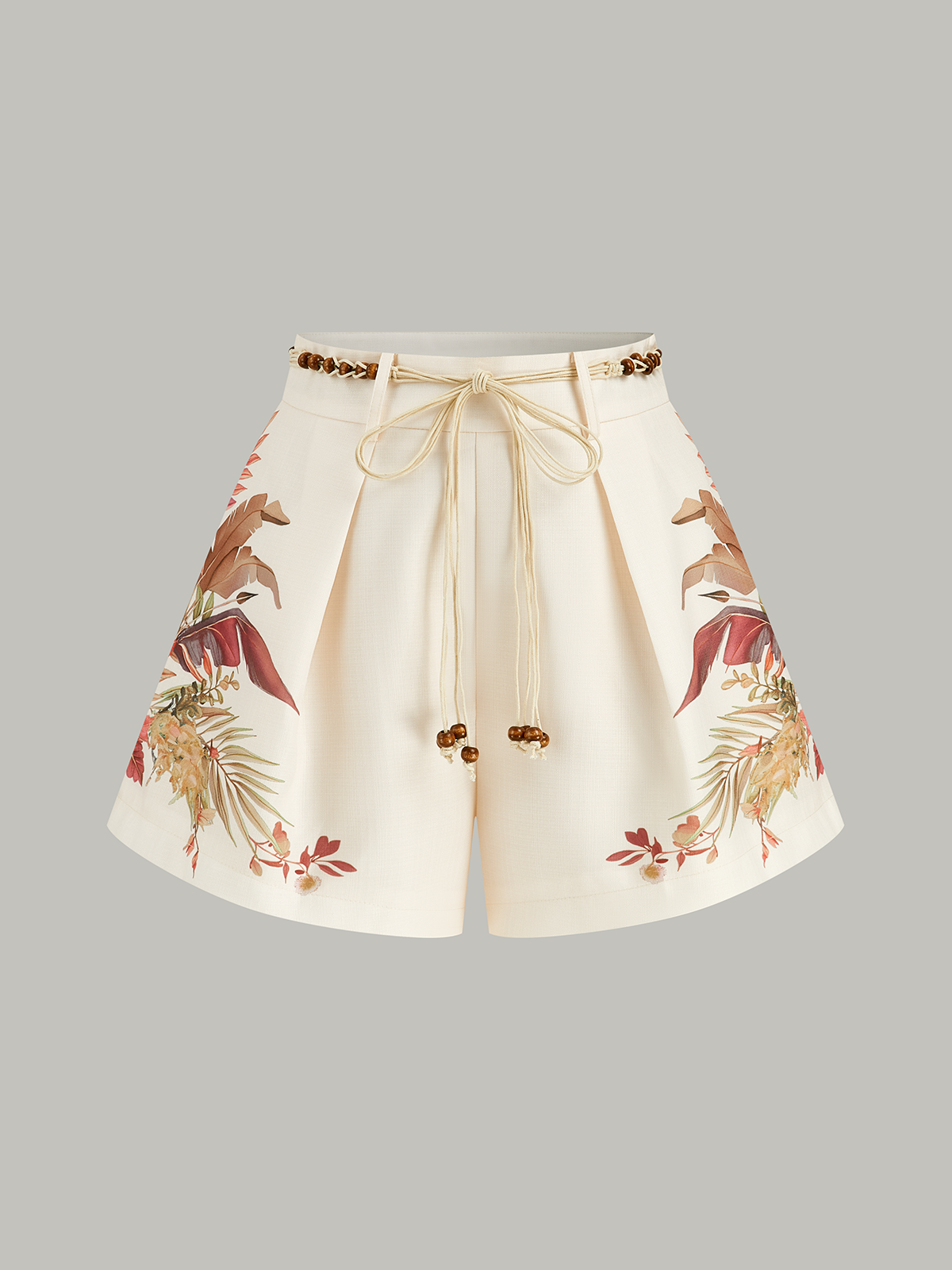 SOLANA | PRINTED TIE WAIST SHORTS APRICOT